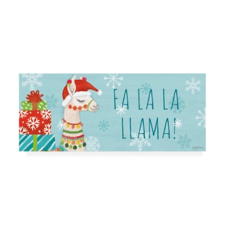 Mary Urban 'Lovely Llamas Christmas Vi' Canvas Art,14x32